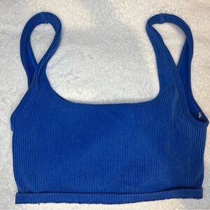 Forever 21 Blue Ribbed Crop Top